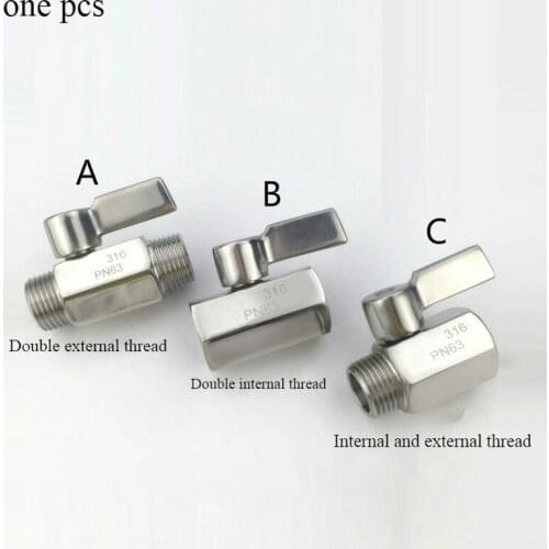 1pc mini ball valve used in water pipe sewer kitchen chemical industry stainless steel mini 2-port ball valve 1/8" 1/4" 3/8"
