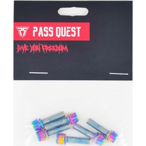 10packs PASS QUEST Titanium-plated bright color Mountain road bike handle screw m5*18mm 304 stainless steel Accessories screw