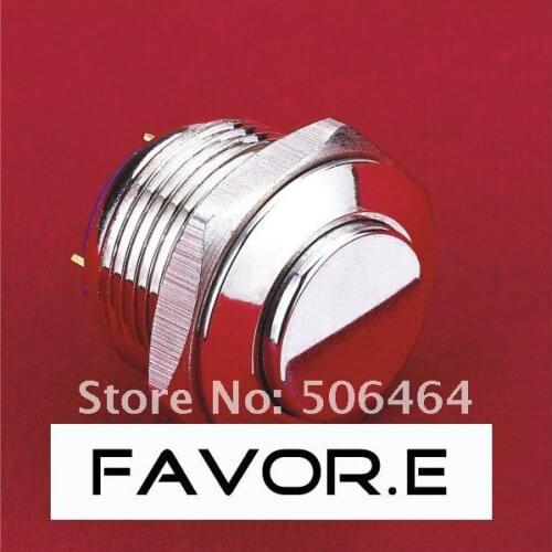 * 16mm Stainless steel IP65 Momentary Pushbutton Switch high round PIN terminal