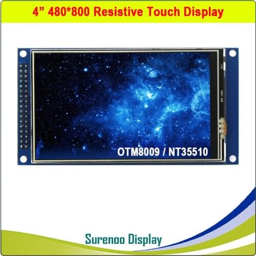3.97 / 4 inch 480*800 16.7M HD IPS Resistive Touch TFT LCD Module Display Screen Panel & Driver IC NT35510