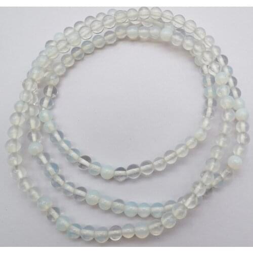 4MM Opal Beads Bracelet Bangle Necklace Stretch 22 Inch Jewelry G752