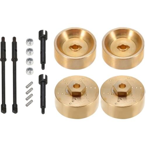4PCS 6MM Widen Wheel Hub Set Brass Wheel Hub Weights Counterweights for 1/24 Axial SCX24 AXI90081 AXI00001 AXI00002 Car