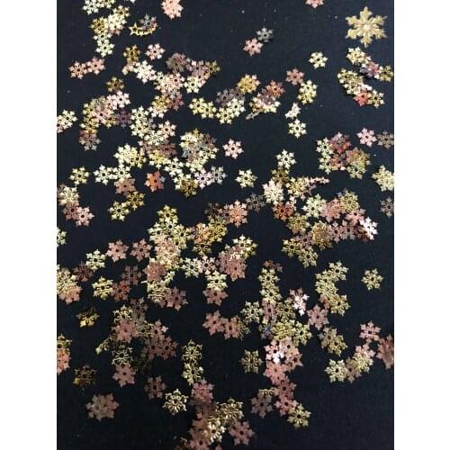 5mm Snowflake, metal gold Nail Art Decals 1000pcs 2019 New Christmas Nail Art Gold Snowflake Stickers for Nail Art Decoration