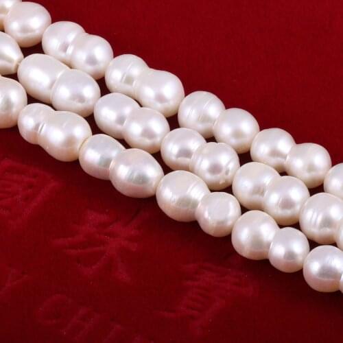 9-14mm Natural Freshwater Pearl Beads Peanut-shaped Charm Loose Beads for Women Jewelry Making DIY Necklace Bracelet Strand 14