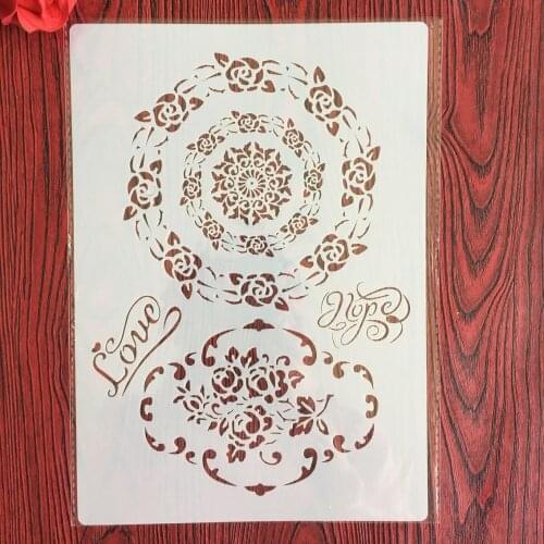 A4 29 *21cm DIY Stencils Wall Painting Scrapbook Coloring Embossing Album Decorative Paper Card Template mandala adult coloring