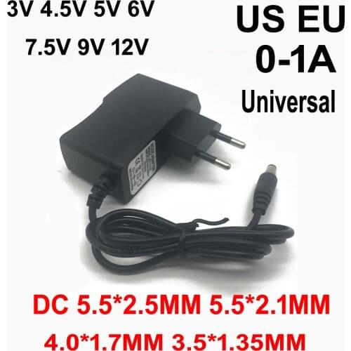 AC 110-240V DC 3V 4.5V 5V 6V 7.5V 9V 12V for 1A LED light strip Universa adapter 12 Volt 1 A AC / DC Converter power supply 12 V