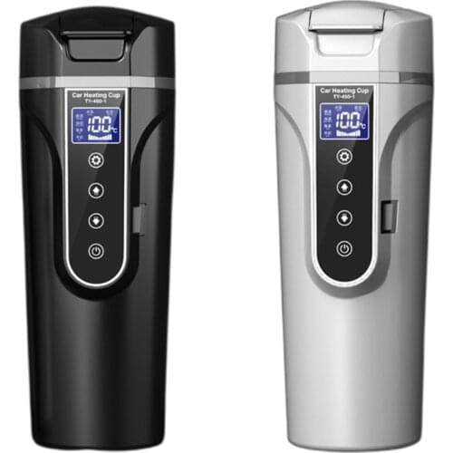 12V 24V Portable Car Heating Cup Stainless Steel Water Warmer Bottle Car Kettle Coffee Mug