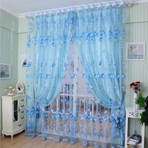 Decorative Tulip Window Screen For Living Room Bedroom Door Kitchen Drape Curtain Home Window Decoration Supplies