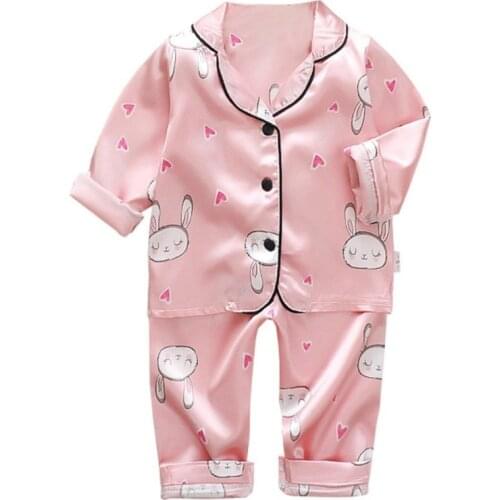 Childrens Pajamas Set Baby Boy Girl Clothes Casual Long Sleeve Sleepwear Set Kids Tops+Pants Toddler Clothing Sets