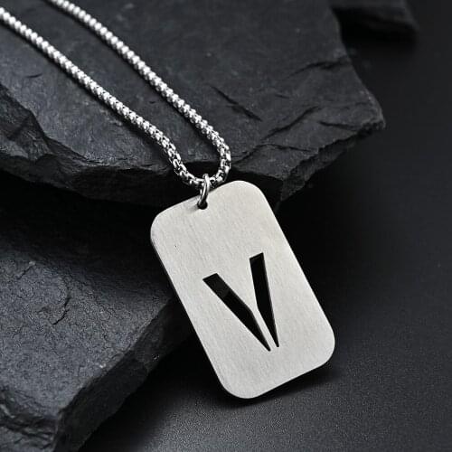 Surname English Hollow Force Nameplate X Letters Necklace for Couple Box Chain Men Pendant Simple Style Fine Jewelry Gift