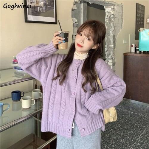 Cardigan Women Simple Sweet Thicker Knitwear Sweaters Womens Chic Warm Fashion Stylish All-match Daily Jumpers Ins Leisure New