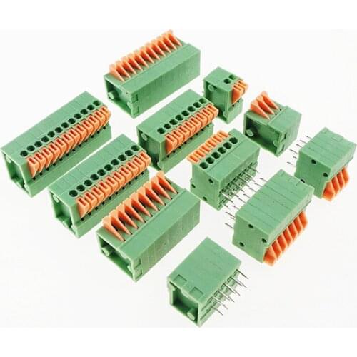 50pcs Terminal Block Right Angle Board 0.100" 2.54 mm Through Hole 2 Pin 3 4 5 6 7 8 10 11 12 Position Tension Clamp
