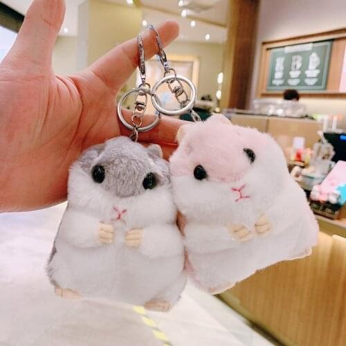 Hamster doll keychain pendant doll hamster cute backpack doll plush bag ornaments