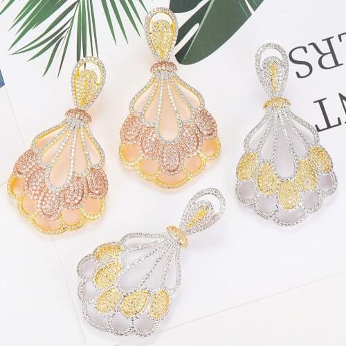 LARRAURI Fashion Trendy Hollow Artistic Jewelry Distinctive Eardrop Micro Clips Engagement Wedding Earrings Best Gifts