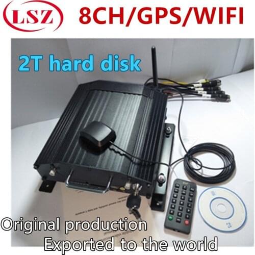 Mobile hard disk monitor video recorder GPS WiFi mdvr remote positioning host 8CH truck / van mobile DVR