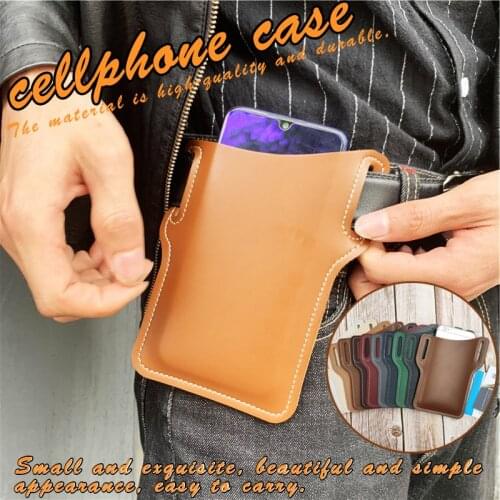 Fashion Protection Case Bag for Phones Handmade Leather Waist Belt Loop Mobile Phone Holster PR Sale