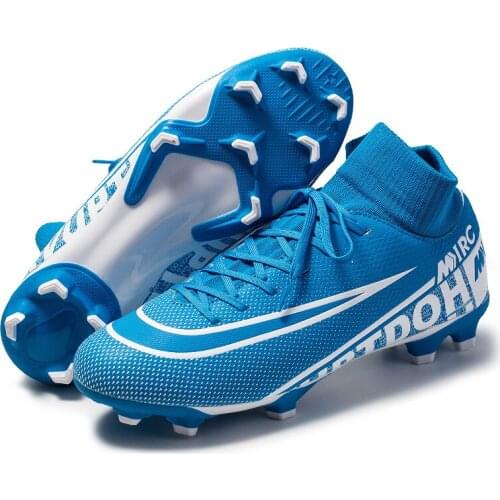 Football Shoes Men Breathable New Outdoor High-top Football Boots Turf Sport Cleats Kids Ag Football Shoes Chuteira Futebo