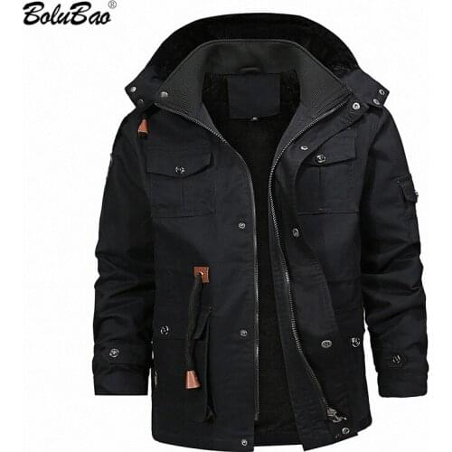 BOLUBAO Brand Men Casual Jackets New Winter Mens High Quality Fashion Jacket Outdoor Plus Velvet Warm Hooded Jacket Coats Male