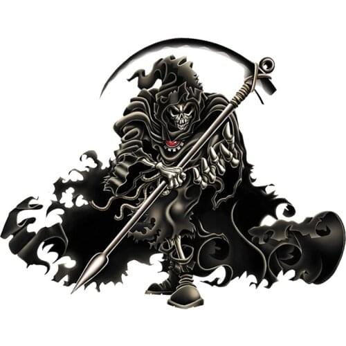 Grim Reaper Skull for Helmet Decals Funny Car Stickers Styling Motorcycle Car Decal Wall Decor Sunscreen Waterproof 13cm X 10cm