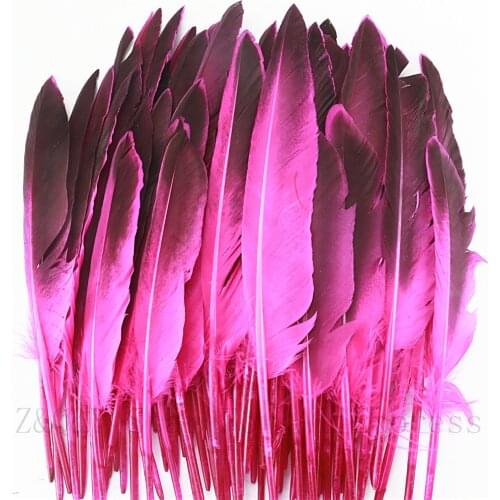 10-100PCS Natural 17-25CM (5-10 inches) Grey Duck Wing Feather Dyeing Rose Red DIY Craft Ornaments Pendant Accessories Feather