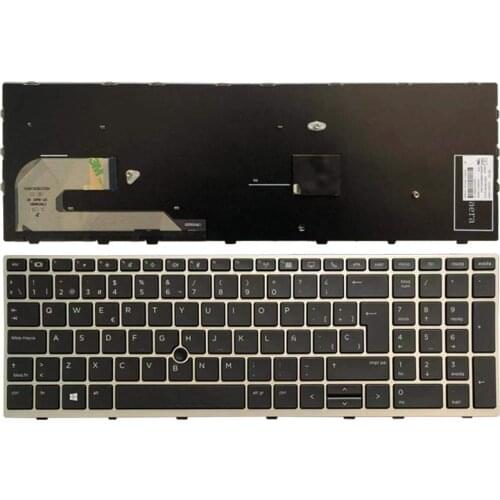 New Spanish Laptop keyboard For HP EliteBook 850 G5 silver frame with Pointing stick keyboard