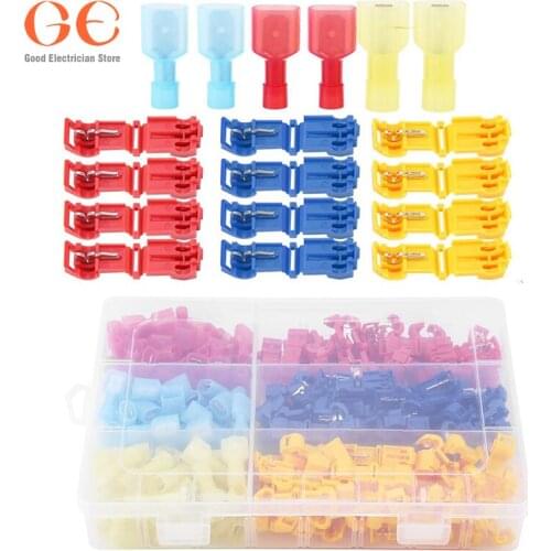 New 240pcs Quick Splice Wire Cable Connectors Terminals /quick connect wire Crimp Scotch Lock Electrical Kit Tool Set T-shape
