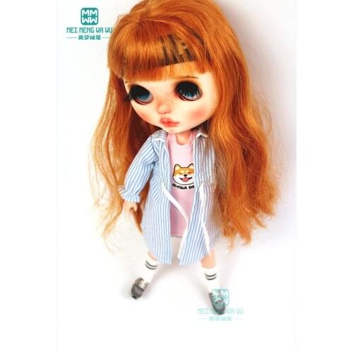 1pcs Blyth Doll Clothes Casual striped shirt, long T-shirt for Blyth Azone1/6 doll accessories