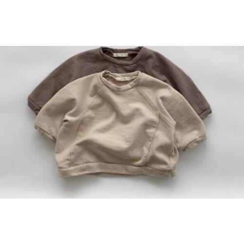 2021 Japanese and Korean Autumn and Winter Baby Patch Modal Long-Sleeved Loose T-shirt Pullover Sweater