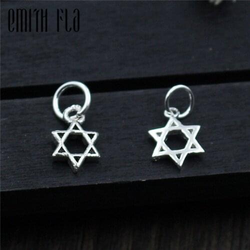 Emith Fla 100% 925 Sterling Silver five-pointed star Small Pendants Authentic DIY Necklace & Chain Pendant Jewelry Accessories