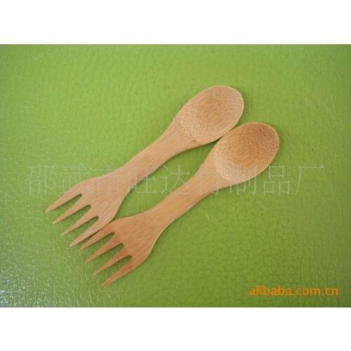 Factory direct one bamboo spoon fork spoon fork spoon crab fork child bamboo fork