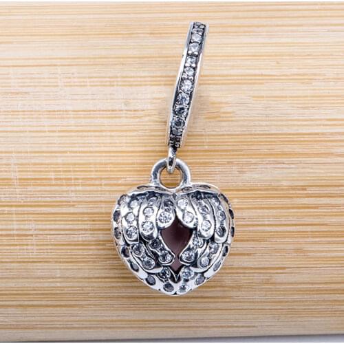 S925 Pendant DIY Jewelry Angel Wings Dangle Charm fit Lady Bracelet Bangle