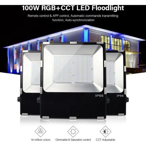 MiBoxer 100W RGB+CCT LED Floodlight IP65 Waterproof FUTT07 2.4G Wireless Remote Wifi Phone APP Control Adjustment