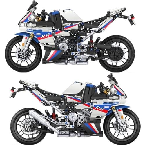 Technical Series Retro Racing Motorcycle City Speed Car Building Blocks Moc S1000 Motor Model Bricks Toys Gifts For Boys Adult