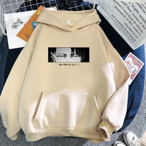 Anime Attack On Titan Hoodies Cool Levi Pullover Hooded Sweatshirt Mens Long Sleeve Clothing Women Casual Loose Tops