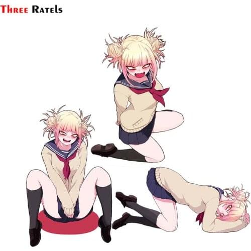 Three Ratels F506 Funny Toga Himiko Boku No Hero Academia Anime Girl Car Vinyl&Waterproof Sticker For Fuel Tank Cap&Body Decor