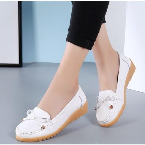 Flats Women Shoes Genuine Leather Ballet Shoes Woman Flats Loafers Moccasins Breathbale Ladies Shoes