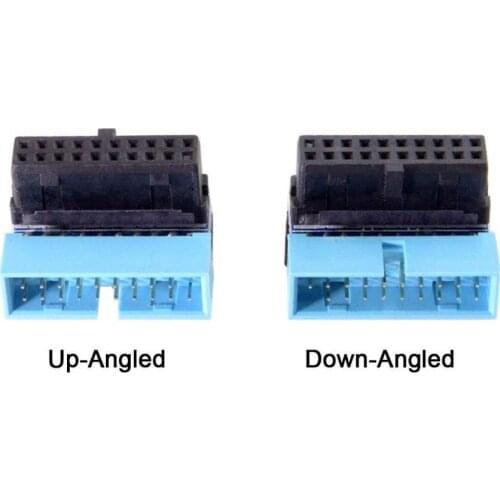 USB 3.0 20pin Male to Female Extension Adapter Angled 90 Degree for Motherboard Mainboard