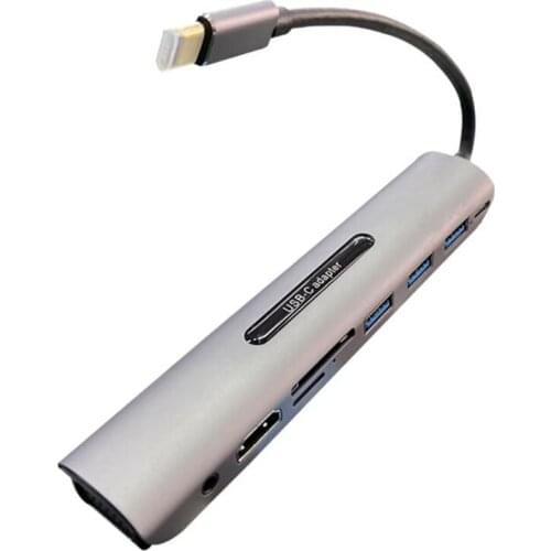 USB-C Hub 9-in-1 USB C Adapter with PD and MiniDP, VGA, SD/TF Card Reader, 3 x High-Speed 3.0 USB Port for Notebooks