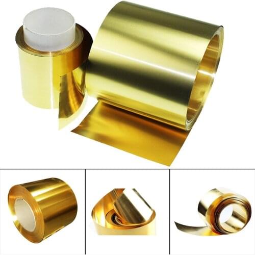 1PC Brass Metal Thin Sheet Foil Plate Thick 0.1/0.2/0.3/0.5mmx10/20/30/40/50mmx1000mm