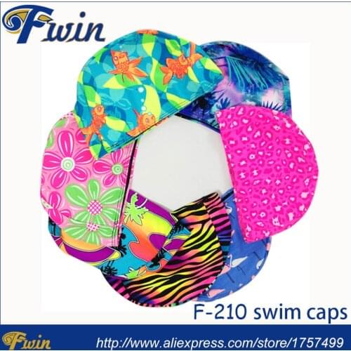 10pcs Men Women Polyester Flexible Patterned Water Sport Pool Swimming Bathing Caps Hat Various Color Nylon swim caps