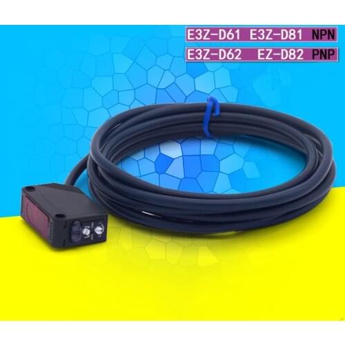 10PCS E3Z-D61 Photoelectric Sensor Diffuse Reflective Photoelectric Switch with Built-in Amplifier E3Z-D62 E3Z-D81 E3Z-D82