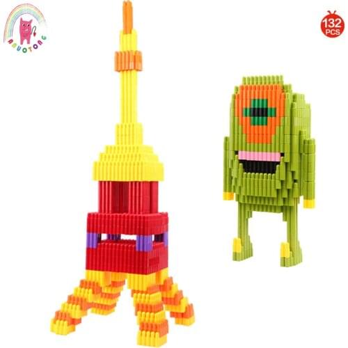 132 pieces/set of DIY educational plastics inlay childrens assembling toy bullets color creative matching building blocks gifts