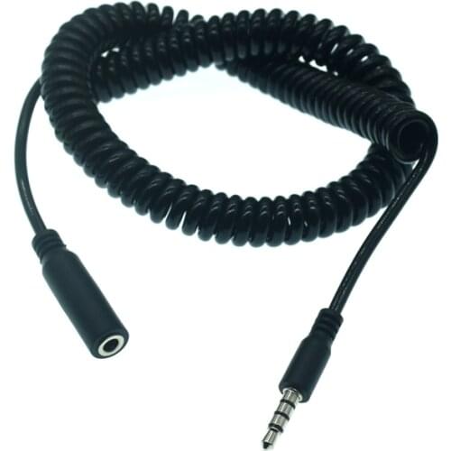 3.5mm extension audio cable 90 Degree Spring 3.5 mm 4 Pole Jack Aux Cable for Headphones Car Speaker Xiaomi Huawei Samsung