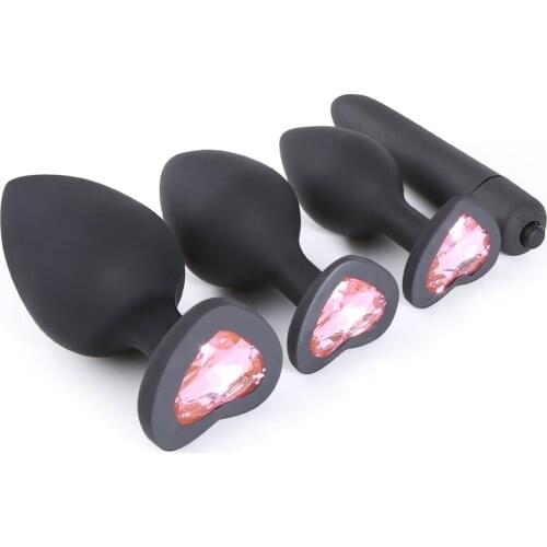 Anal Toys Heart Jewelry Silicone Metal Butt Plug Male Anal Bullet Vibrators Anal Plug Private Goods for Men Adult Toys Sex Shop