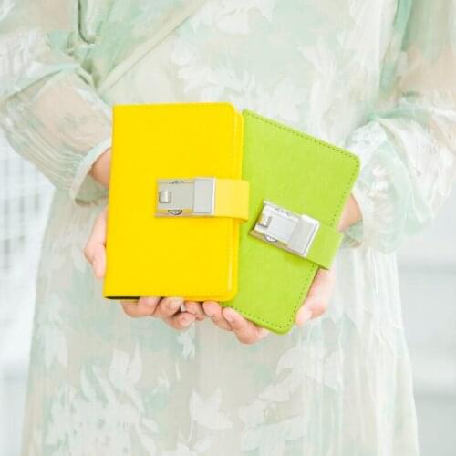 Password Notebook Solid 140 Sheets Personal Diary with Lock Code Thick Notepad Leather Office School Supplies Gift