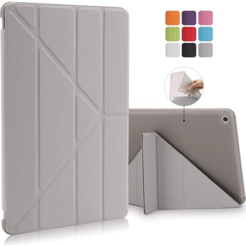 Case for iPad 2 3 4 5 6 Mini 4 3 2 1 Silicone Soft Back Case,Multi-fold PU Leather Smart Cover Auto Wake for Apple iPad Pro 10.5