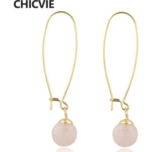 CHICVIE Fashion Pink Handmade Earrings For Women Long Chain Earring Crystal Statement Vintage Ethnic Jewelry Earrings SER190075