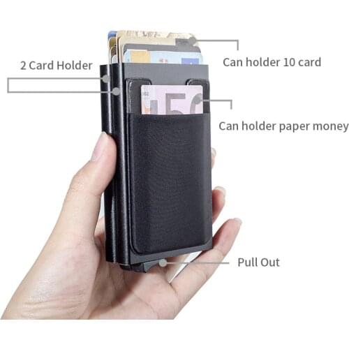 DIENQI Double Case Rfid Credit Card Holder Luxury Business Bank Cardholder Men Wallet Pocket Bag Minimalist Wallet Smart 2020