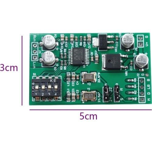 Dual Channel 24 Bit ADC Data Acquisition Card Aux Analog Audio to I2S Left Right Alignment Digital Output Module