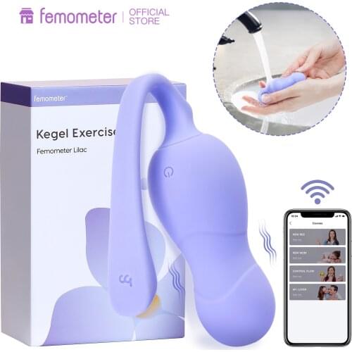 Femometer Kegel Balls Tighten Exerciser Waterproof Silicone for Bladder Control & Pelvic Floor Exercises APP Control 10 Speed